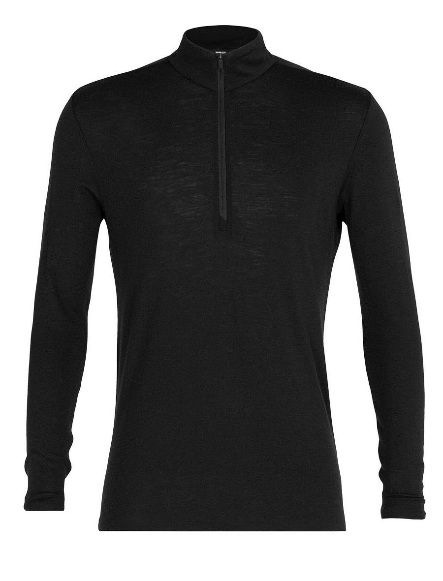 Base Layers Icebreaker Merino 175 Everyday Long Sleeve Half Zip Thermal Top Męskie Czarne | PL 1576MQZA